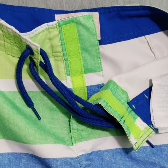 Hollister Mens Medium 7" Board Shorts Swim Trunks Striped Colorful Unlined EUC - Picture 3 of 16